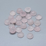 Natural Rose Quartz Cabochons, Faceted, Half Round/Dome, 9.5x5~5.5mm(G-F656-01A)