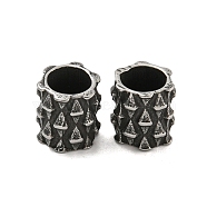 Column 304 Stainless Steel European Beads, Large Hole Beads, Antique Silver, Gear, 10x9mm, Hole: 6mm(STAS-E214-10AS-06)