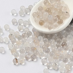 Natural Rutilated Quartz Beads, No Hole, Round, 3.3~3.5mm(G-Z016-11)