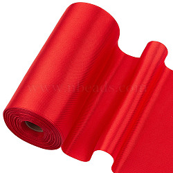 Flat Polyester Ribbons, for Wedding Celebration Decoration, Red, 6 inch(151mm), about 27.34 Yards(25m)/Roll(SRIB-WH0011-012G)