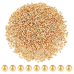 Elite Brass Round Spacer Beads, Real 18K Gold Plated, 2mm, Hole: 1mm, about 1830pcs(KK-PH0006-40C)