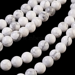 Natural Howlite Beads Strands, Round, 8mm, Hole: 1mm(TURQ-G090-8mm)