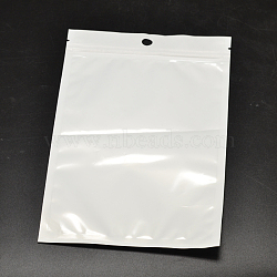 Pearl Film PVC Resealable Packaging Bags, with Hang Hole, Top Seal, Self Seal Bag, Rectangle, White, 10x6cm(OPP-L001-02-6x10cm)