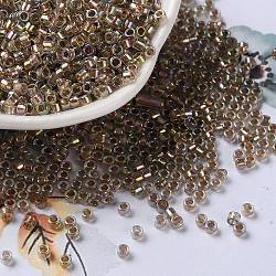 Glass Seed Beads, Opaque Colours Rainbow, Cylinder, Coffee, 2.5x2mm, Hole: 1.4mm(X-SEED-S042-13A-16)