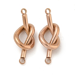 304 Stainless Steel Knot Links Connector Charms, Rose Gold, 21.5x9x5mm, Hole: 1.4mm(STAS-K290-02RG)