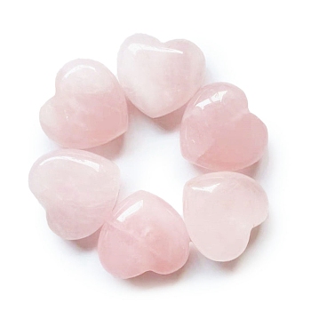 Natural Rose Quartz Healing Stones, Heart Love Stones, Pocket Palm Stones for Reiki Ealancing, 30x30x15mm