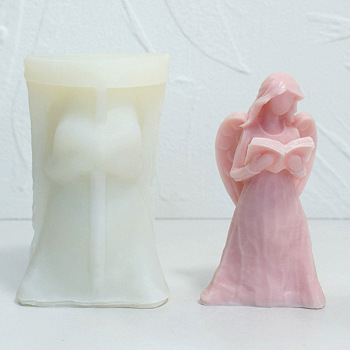 Angel Candle Silicone Statue Molds, for Portrait Sculpture Portrait Sculpture Scented Candle Making, White, 7x6.5x12cm