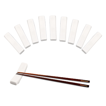 Porcelain Chopsticks Rest Dinner Spoon Stand Knife Fork Holder, Arch, White, 53x12.5x13.5mm