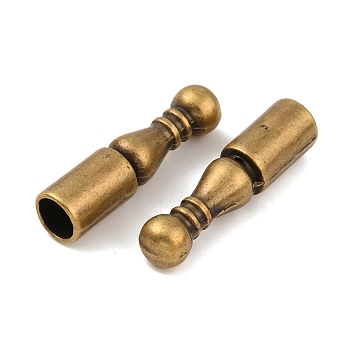 Alloy Cord Ends, Bolo Tie End Caps, Cone, Antique Bronze, 25x6mm, Hole: 5mm, Inner Diameter: 5mm