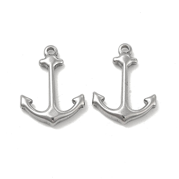304 Stainless Steel Pendants, Anchor Charms, Stainless Steel Color, 23.5x17x4mm, Hole: 1.8mm