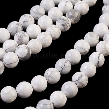 8mm White Round Howlite Beads