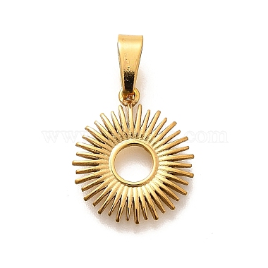 Real 18K Gold Plated Sun 304 Stainless Steel Pendants