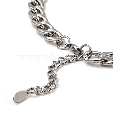 304 Stainless Steel Cuban Link Chain Necklace(BJEW-B072-04P)-3