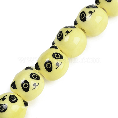 Yellow Panda Porcelain Beads