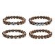 4Pcs 4 Style Natural Wenge Wood & Synthetic Hematite Beaded Stretch Bracelets Set for Women(BJEW-JB09156)-2
