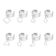 8Pcs 8 Style 304 Stainless Steel Open Cuff Rings Set(RJEW-AB00012)-1