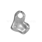 Textured 304 Stainless Steel Pendants, Heart Charm, Stainless Steel Color, 25x21mm(STAS-OY009-04P)