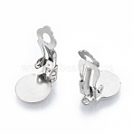 Non-Tarnish 304 Stainless Steel Clip-on Earring Findings, Clip on Earring Pads, Flat Round, Stainless Steel Color, 18x10x7mm, Hole: 3mm(STAS-N092-168P)