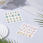 Nail Art Stickers, Self Adhesive, for Nail Tips Decals Decorations, Mixed Color, 6x6x0.1cm, 2pcs/set(MRMJ-LP0002-92A)