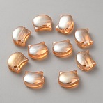 Electroplate Glass Beads, Full Rainbow Plated, Cat Shape, Orange, 8x10x5mm, Hole: 1.2mm(EGLA-CJC0001-04C-05)