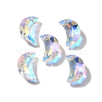 Glass Pendants, Moon, AB Color, Faceted, Clear AB, 15x10x4.5mm, Hole: 1.2mm(GLAA-I057-28B)