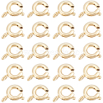 20Pcs Brass Spring Ring Clasps, Real 14K Gold Plated, 5.5mm(KK-BBC0025-72A)