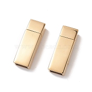 304 Stainless Steel Magnetic Clasps with Glue-in Ends, Ion Plating (IP), Rectangle, Golden, 24x8x6mm, Hole: 3X6mm(STAS-I011-17-G)