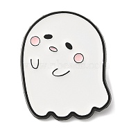 Halloween Ghost Enamel Pin, Electrophoresis Black Zinc Alloy Brooch for Backpack Clothes, 30x23.5x1.5mm(JEWB-E023-05EB-05)
