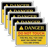 5Pcs Waterproof PVC Warning Sign Stickers, Vinyl Danger Safety Decals, Rectangle with Word, Word, 25x17.5cm(DIY-WH0237-031)