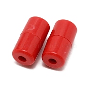 Plastic Screw Clasps, for Shoelace Buckles, Column, FireBrick, 18x9.5mm, Hole: 3mm(FIND-WH0001-49F)