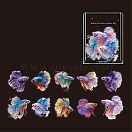 Retro Story Sticker, DIY Waterproof PET Picture Stickers, Fish, Lilac, 60x60mm(PW-WG6DC3E-02)