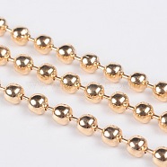 Iron Ball Bead Chains, Soldered, Light Gold, 3.2mm(X-CHB004Y-01)