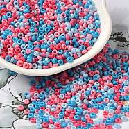 Baking Paint Glass Seed Beads, Donut, Colorful, 8/0, 2.5~3x1~1.5mm, Hole: 1~1.2mm, about 40909pcs/1pound(SEED-P006-03A-12)