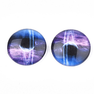 Starry Sky Pattern Printed Glass Cabochons, Half Round/Dome, Colorful, 25x6~6.5mm(X-GGLA-N004-25mm-D80)