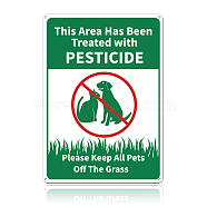 UV Protected & Waterproof Aluminum Warning Signs, This Area Has Been Treated with PESTICIDE Please Keep ALL Pets Off The Grass, Green, 30x25cm(AJEW-WH0111-H11)