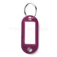 Plastic Badge Holders with Iron Rings, Tag Card Holder, Oval, Purple, 50.5x22x2.5mm, Hole: 7mm(KY-T001-E12)