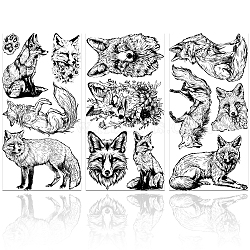 3 Sheets 3 Styles PVC Waterproof Decorative Stickers, Self Adhesive Decals for Furniture Decoration, Fox, 300x150mm, 1 sheet/style(DIY-WH0404-112)