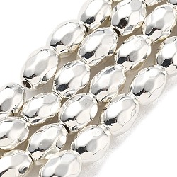 Synthetic Magnetic Hematite Beads Strands, Faceted, Oval, Platinum Plated, 7x4~4.5x5.5mm, Hole: 1.2mm, about 65pcs/strand, 15.75''(40cm)(G-P518-07P)