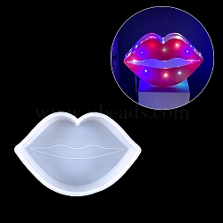 DIY Decoration Silicone Molds, for Night Lamp Making, Resin Casting Molds, For UV Resin, Epoxy Resin Craft Making, Lip, White, 165x99x41mm(DIY-C014-03D)