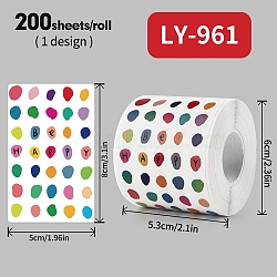 200Pcs Thank You Theme Stickers Roll, Round Paper Adhesive Labels, Decorative Sealing Stickers for Gifts, Party, Colorful, 80x50x0.1mm(DIY-M070-01A)