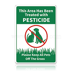 UV Protected & Waterproof Aluminum Warning Signs, This Area Has Been Treated with PESTICIDE Please Keep ALL Pets Off The Grass, Green, 30x25cm(AJEW-WH0111-H11)