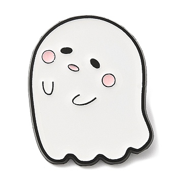 Halloween Ghost Enamel Pin, Electrophoresis Black Zinc Alloy Brooch for Backpack Clothes, 30x23.5x1.5mm