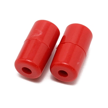 Plastic Screw Clasps, for Shoelace Buckles, Column, FireBrick, 18x9.5mm, Hole: 3mm
