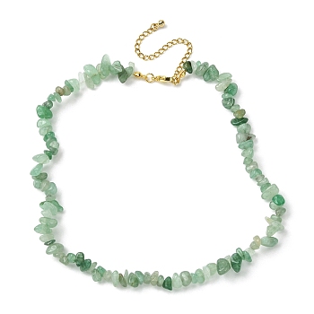Natural Green Aventurine Chips Beaded Necklace, Gemstone Jewelry for Women, 15.75 inch(40cm)
