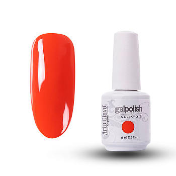 15ml Special Nail Gel, for Nail Art Stamping Print, Varnish Manicure Starter Kit, Orange Red, Bottle: 34x80mm