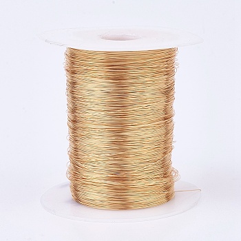 Eco-Friendly Copper Wire, Copper Beading Wire for Jewelry Making, Long-Lasting Plated, Golden, 20 Gauge, 0.8mm