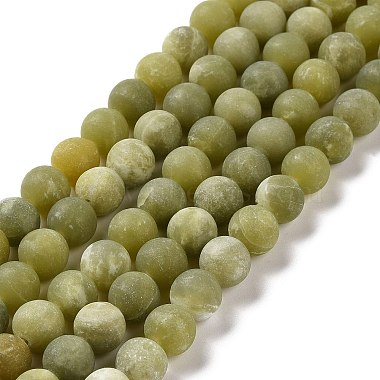 Round Frosted Natural TaiWan Jade Bead Strands(G-M248-8mm-02)-2
