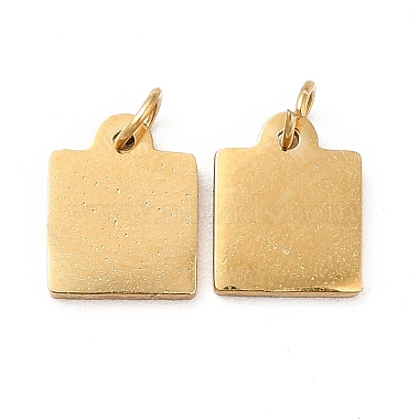 Real 14K Gold Plated Square 304 Stainless Steel Charms