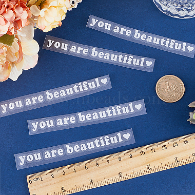 PVC You Are Beautiful Self Adhesive Car Stickers(STIC-WH0013-10A)-3