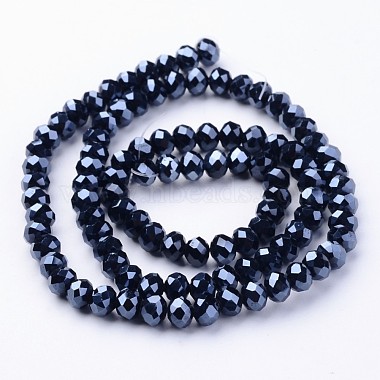 Full Plated Faceted Rondelle Electroplate Glass Beads Strands(GLAA-A024D-FP02)-2